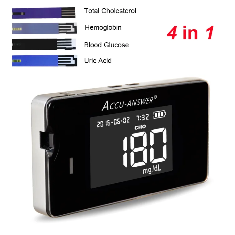 Accu-Answer ISAW 4-in-1 Multi-functional Health Monitor — Glucose, Cholesterol, Uric Acid & Haemoglobin Tester - Image 3