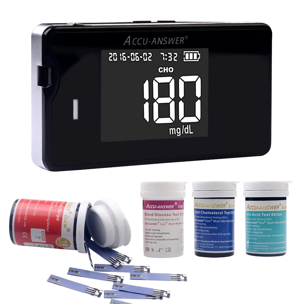 Accu-Answer ISAW 4-in-1 Multi-functional Health Monitor — Glucose, Cholesterol, Uric Acid & Haemoglobin Tester - Image 2